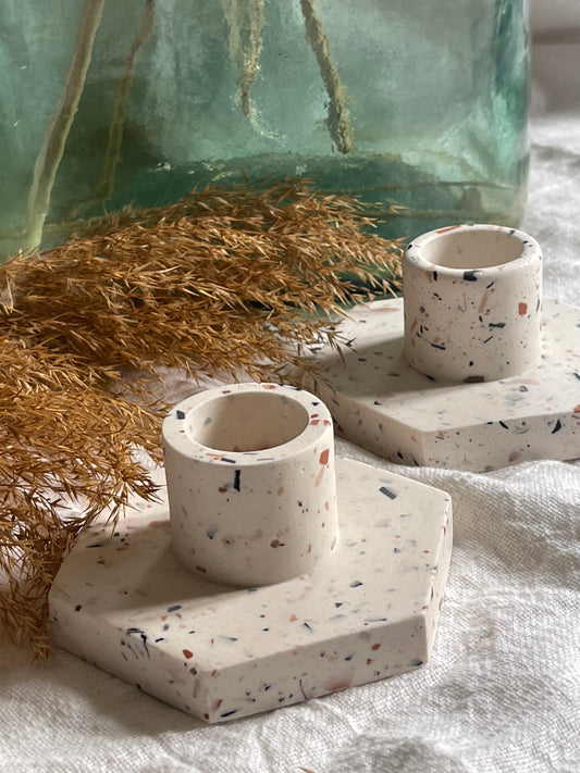 Porte bougie Terrazzo
